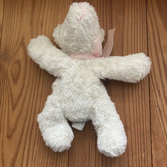 Kellytoy White Polar Bear Plush Beanie Stuffed Animal Pink Bow 9 Inches - Picture 7 of 11